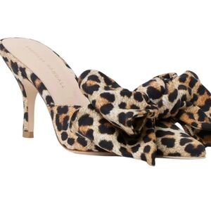 Loeffler Randall Margot Leopard Jersey Bow Mule... Size 8.5